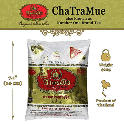 Number-One Brand Premium Thai Iced Tea Extra Gold, 400g (14 Ounce), Pack of 1