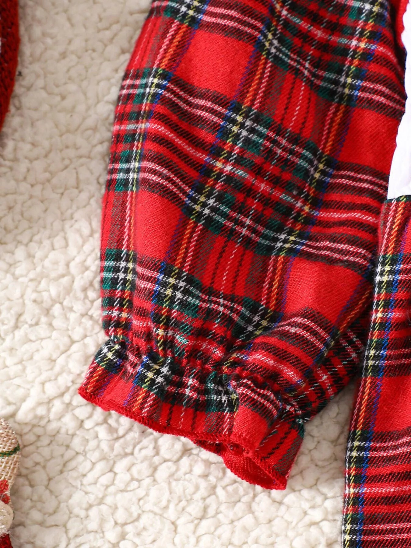 Children's Christmas Plaid Embroidered Smocked Dress