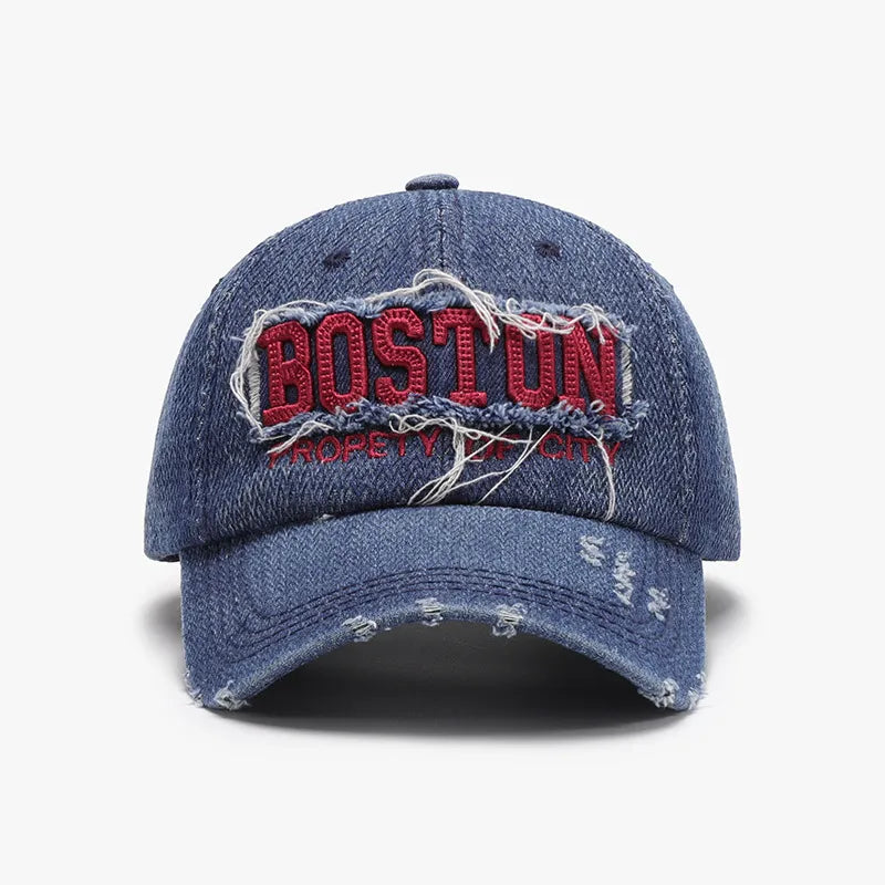 Letter Adjustable Cotton Baseball Cap Dark One Size