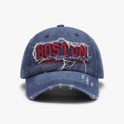 Letter Adjustable Cotton Baseball Cap Dark One Size