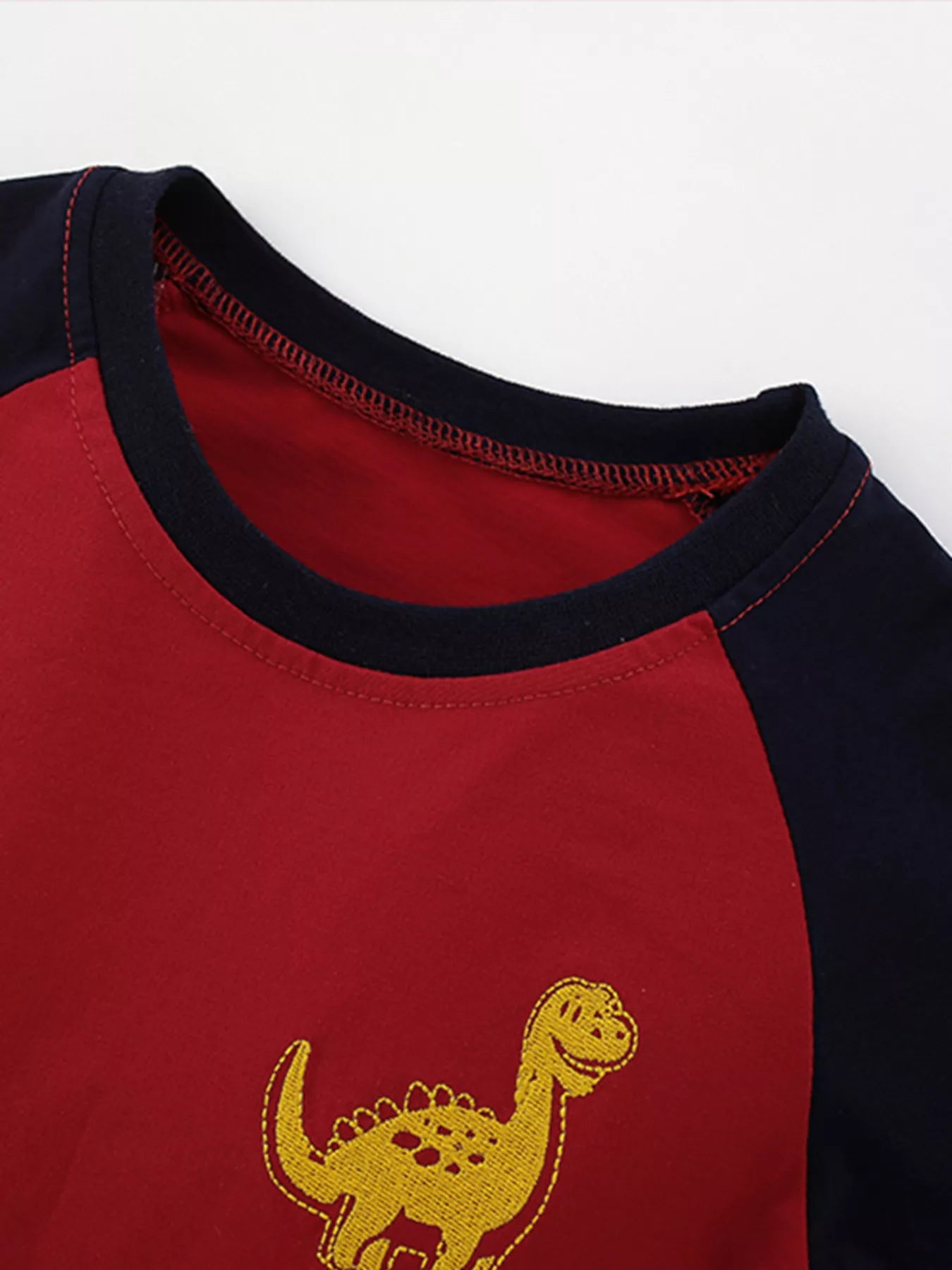 Children's Dinosaur Color Block Long Sleeve T-Shirt