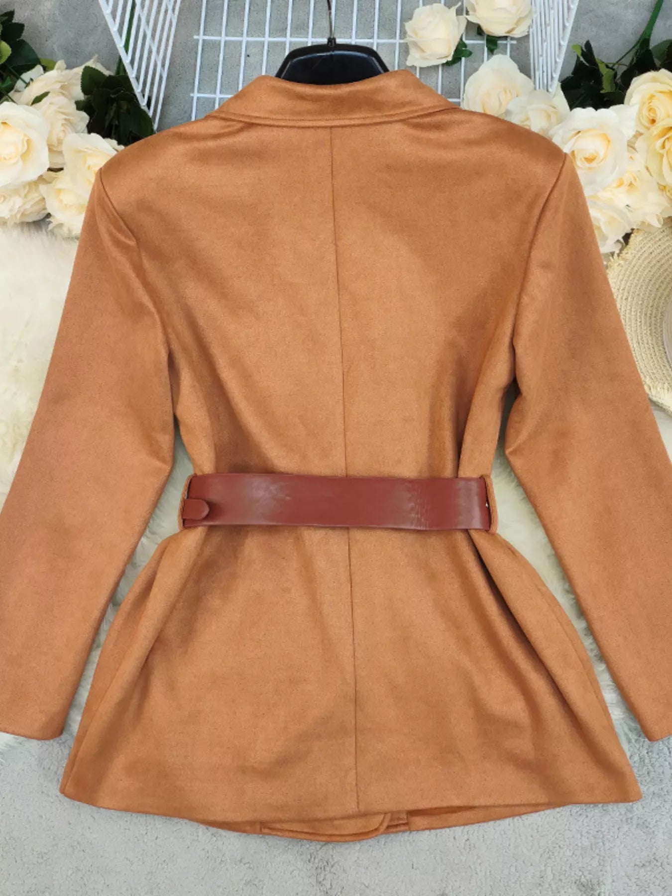 Double-Breasted Lapel Collar Blazer