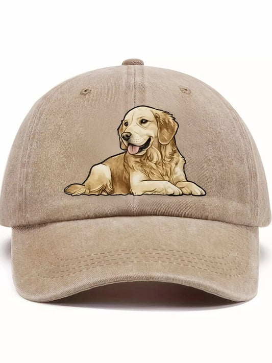 Dog Washed Adjustable Baseball Cap Khaki Color One Size