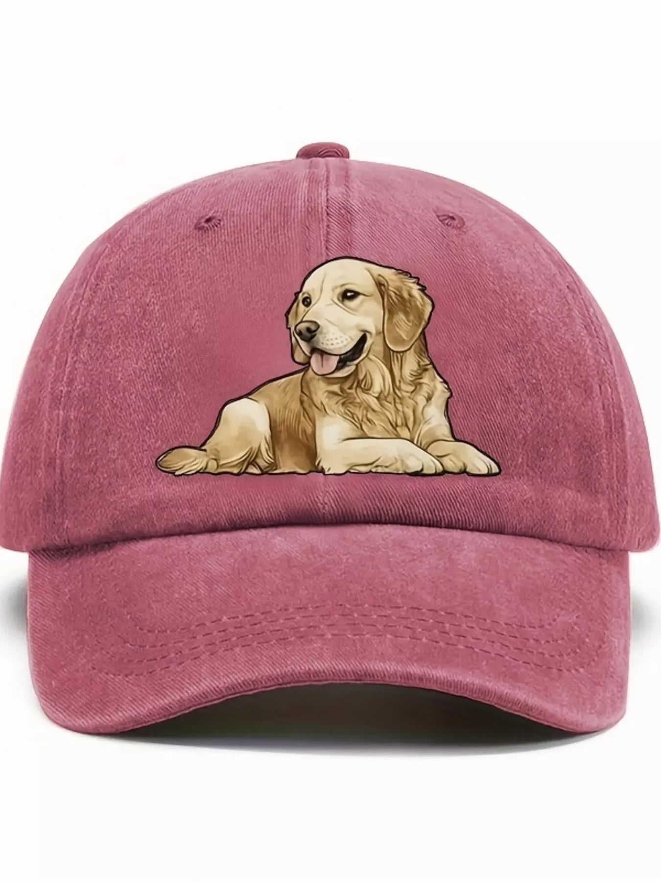 Dog Washed Adjustable Baseball Cap Burgundy One Size
