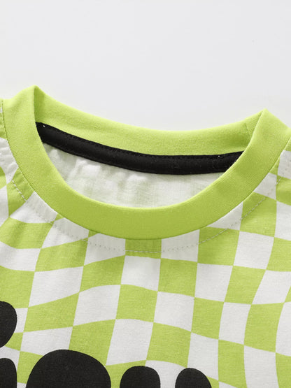 Children's Checkered Top and Pants Set