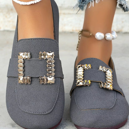 Decor Buckle Round Toe Slip-On