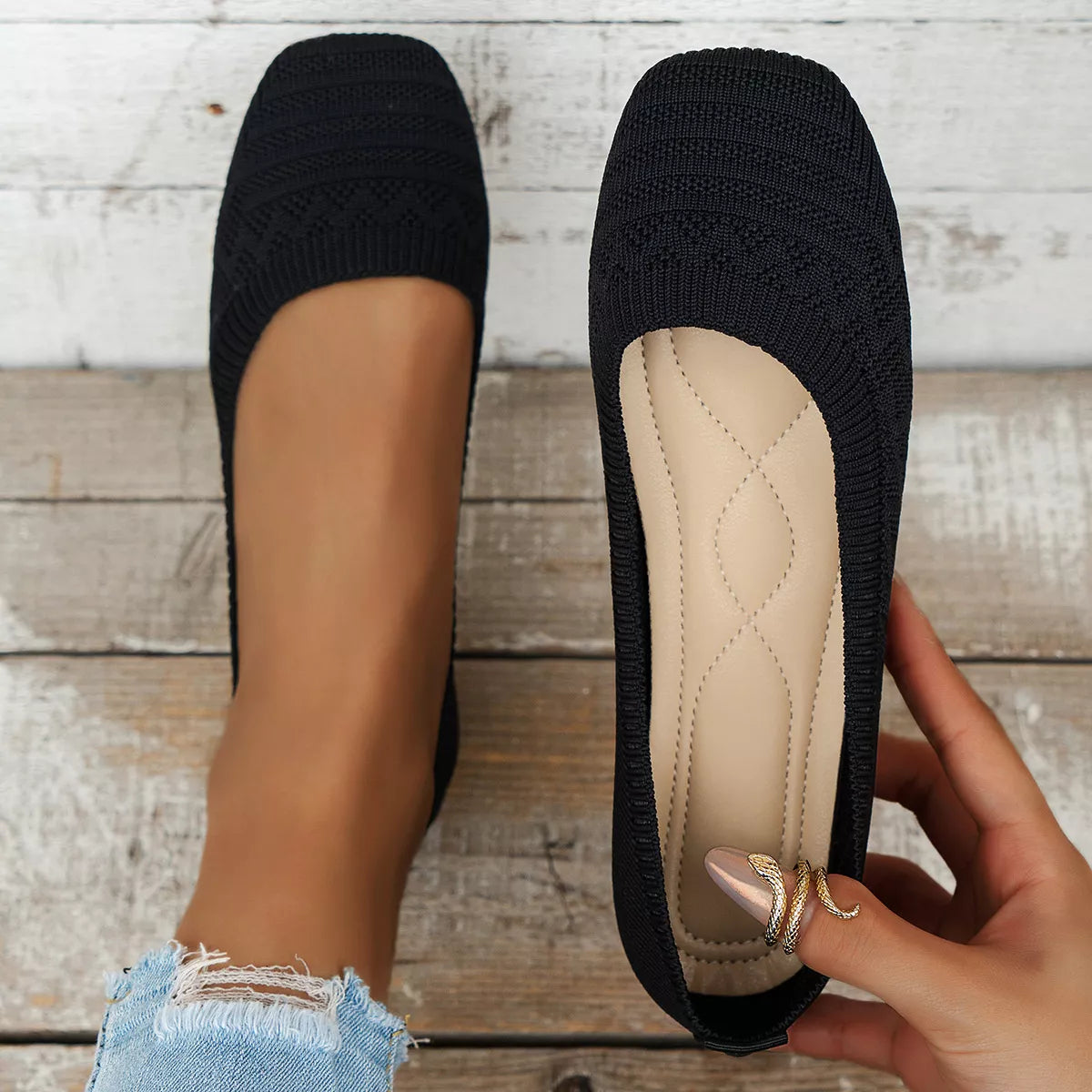 Square Toe Slip-Ons