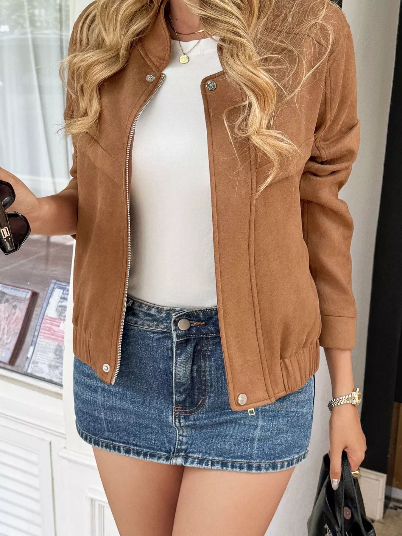 Casual Zip Up Long Sleeve Jacket