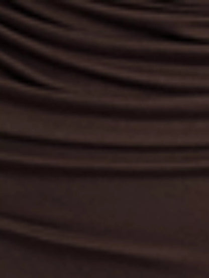 Ruched Long Sleeve A-Line Dress