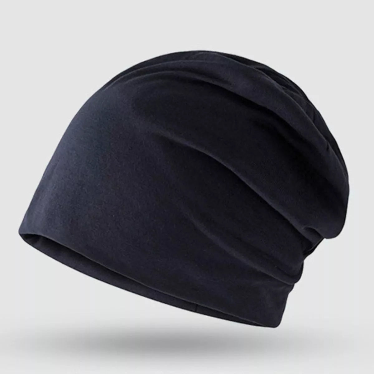 Slouchy Beanie Hat Navy Blue One Size