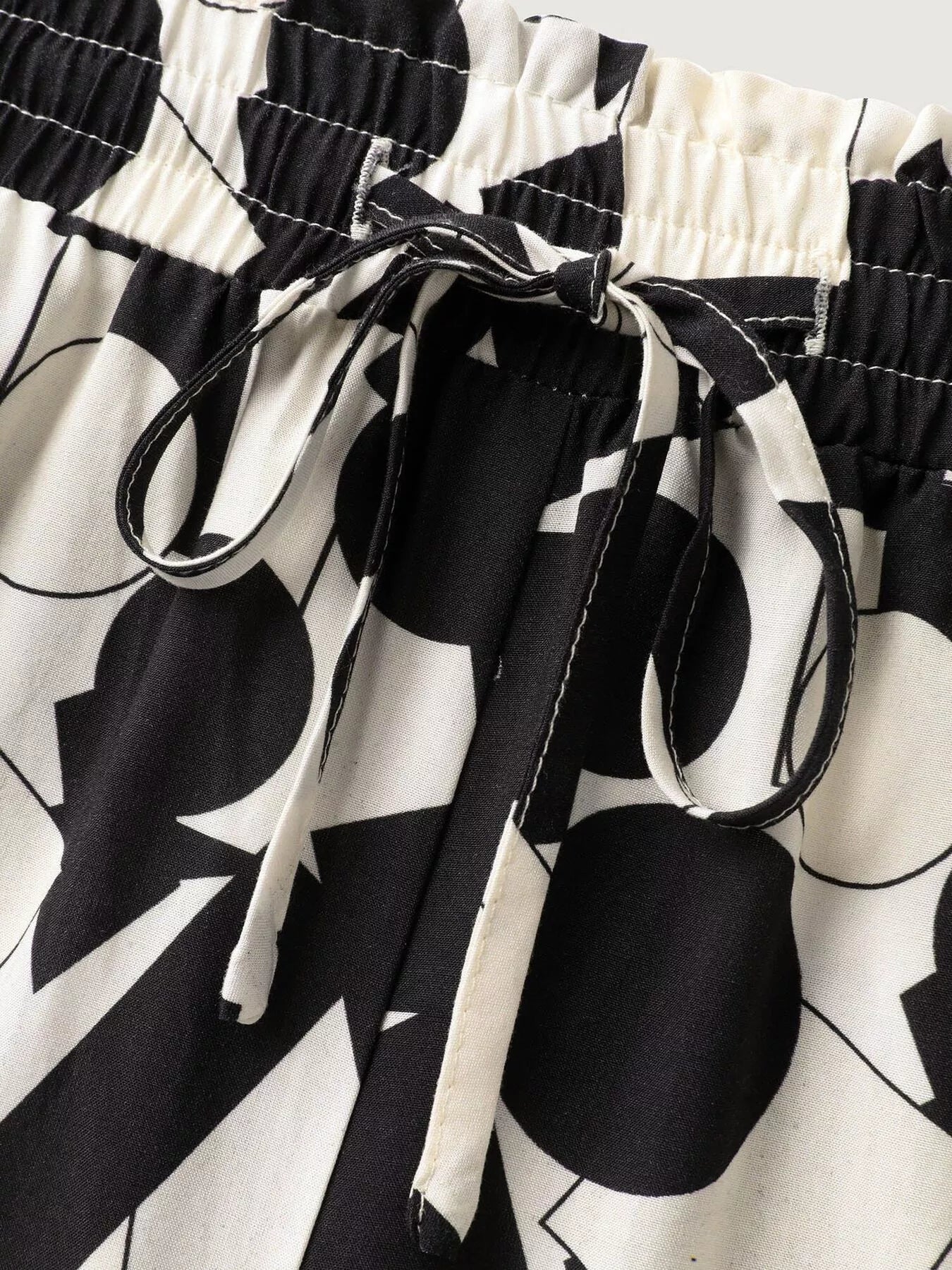 Plus Size Abstract Print Wide Leg Pants