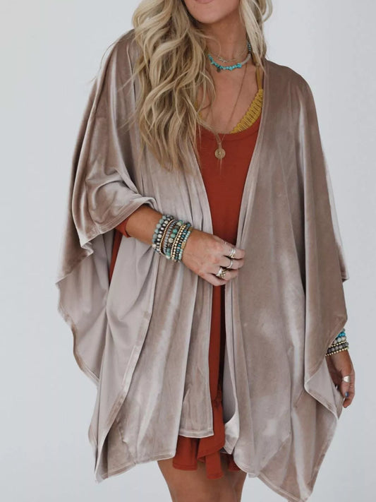 Open Front Draped Sleeve Cardigan Mocha