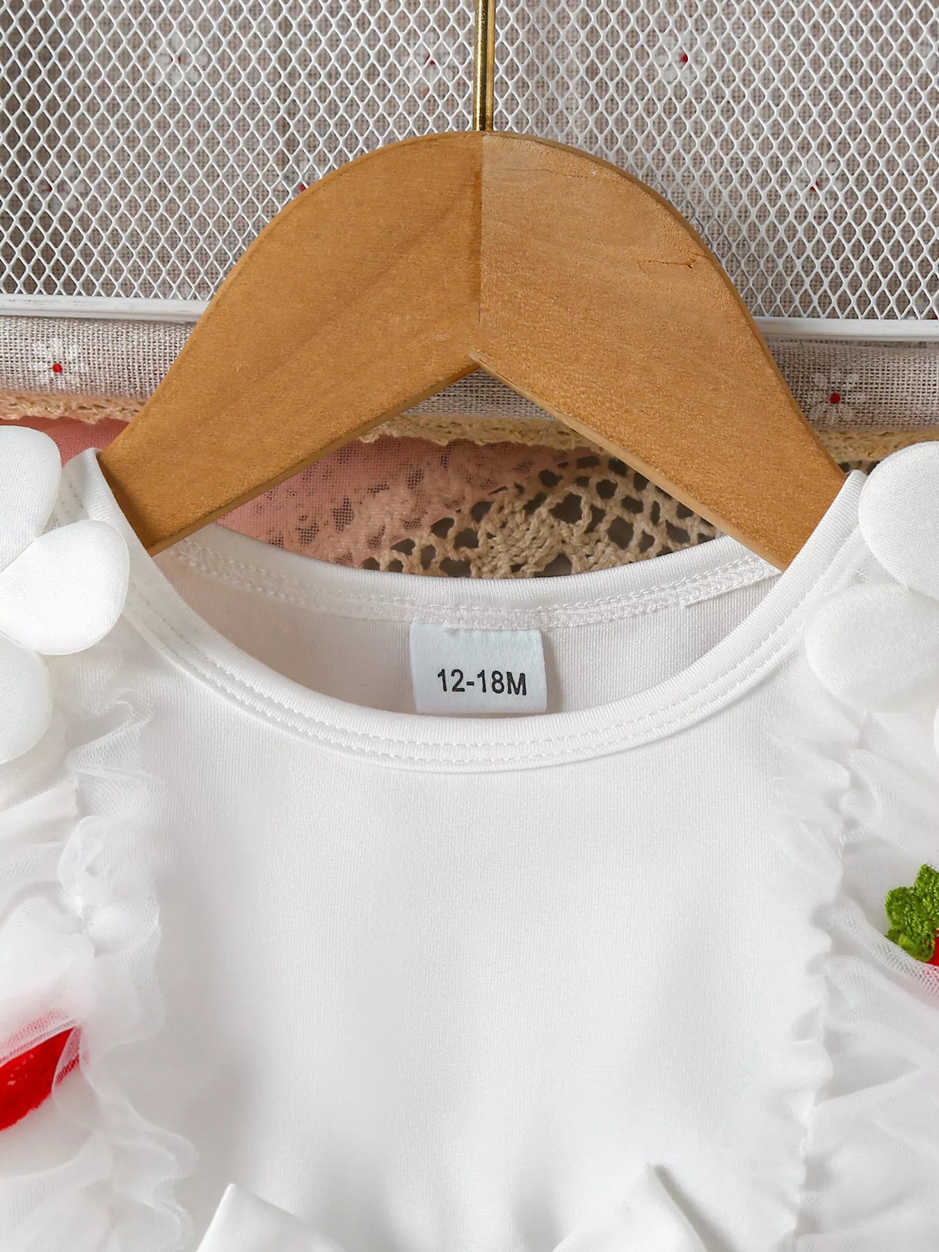 Children's Bow Decor Ruffle Trim Dress