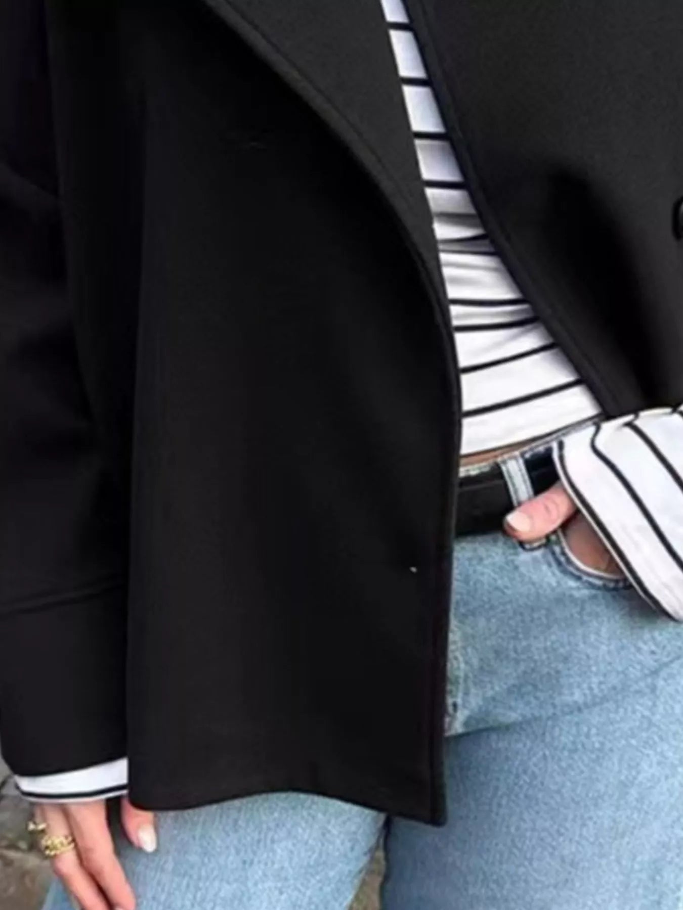 Wool Blend Long Sleeve Outerwear