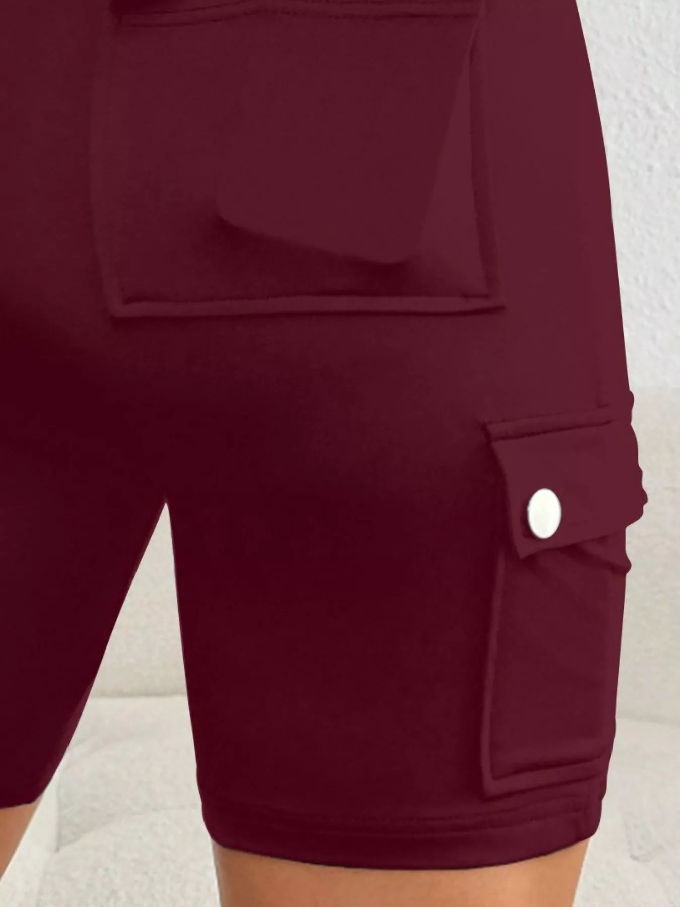 High Waist Pocketed Active Shorts