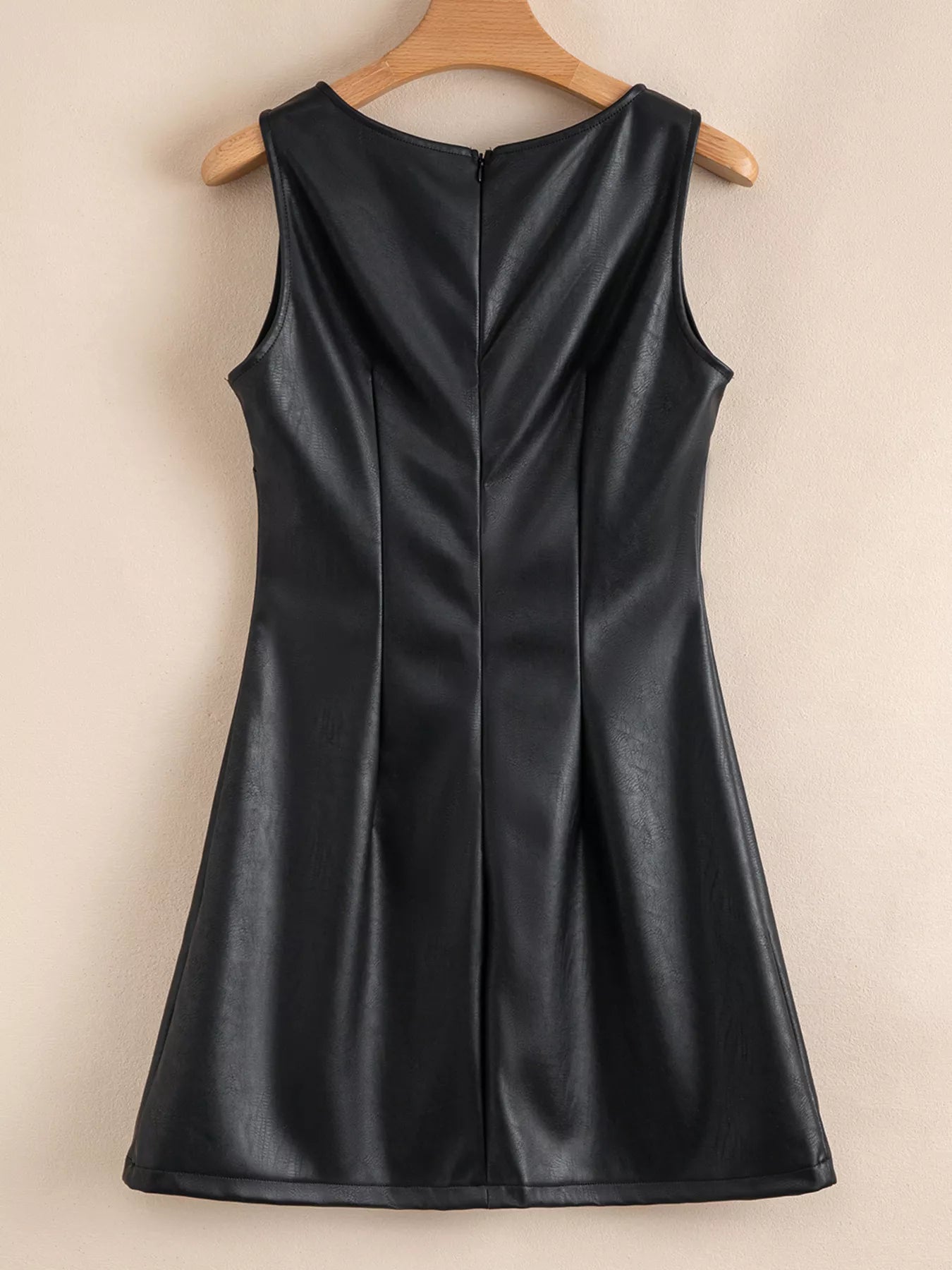 Vegan Leather Sleeveless Mini Dress