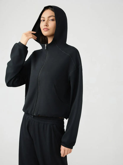 Millennia Zip Up Dropped Shouder Active Hooded