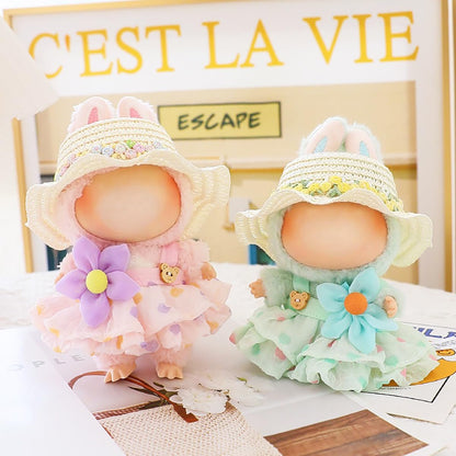 4 Piece Doll Clothes Set for 15cm-17cm Dolls - Outfit with Overalls Hat & Bag
