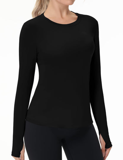 Women's UPF 50+ Sun Protection Long Sleeve Shirt - Athletic Rash Guard with Thumb Holes