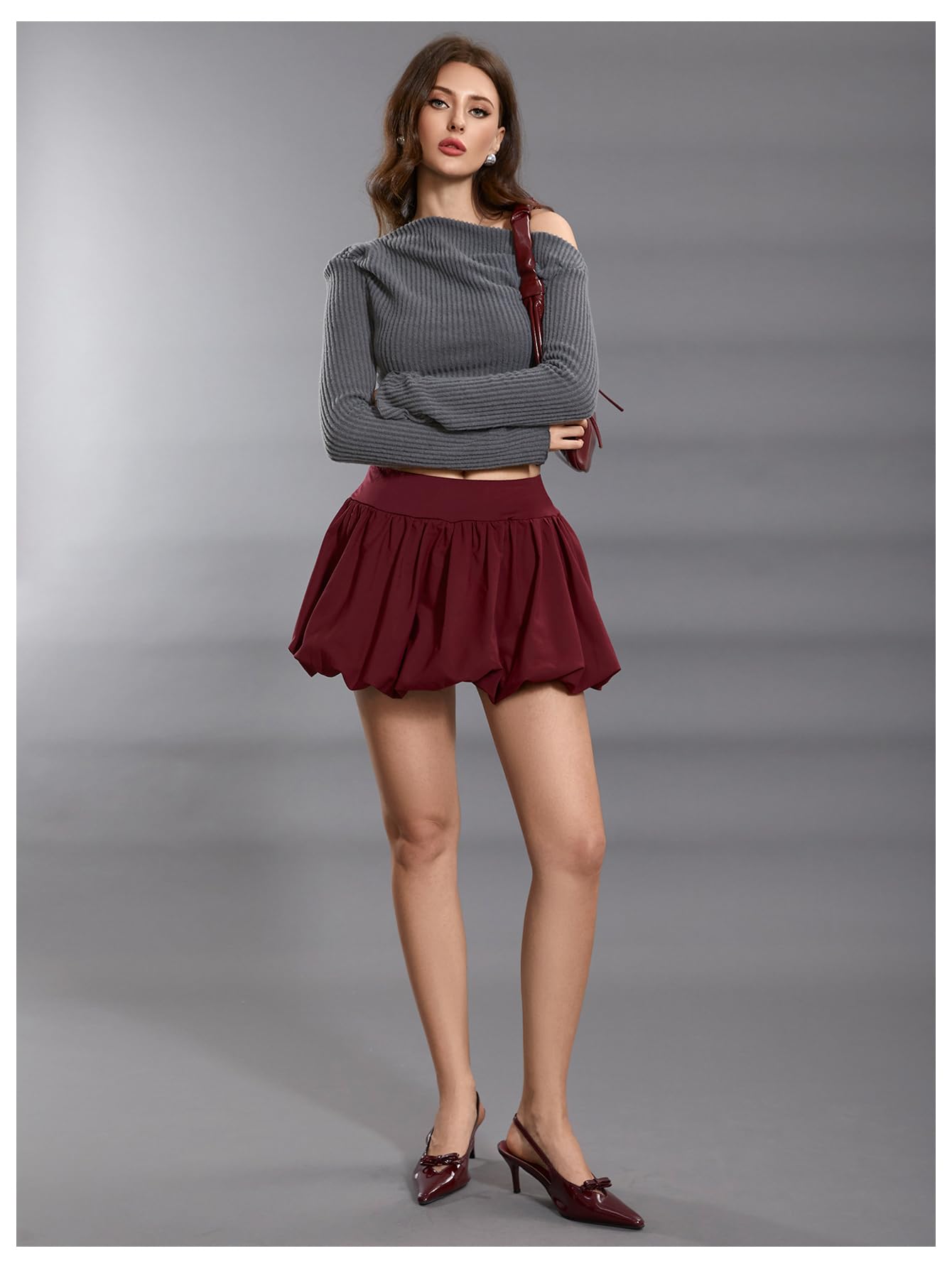 Bubble Skirt - Bubble Skort with Shorts Underneath - High Waisted Y2K Skirt Shorts for Women