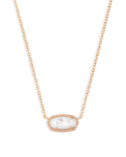 Kendra Scott Elisa Pendant Necklace - 14k Gold Plated Delicate Fashion Jewelry for Women ROSE GOLD - IVORY MOTHER OF PEARL