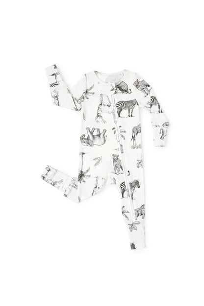 PATPAT Baby Footie Pajamas - Premium Tencel Lyocell & Wool Romper with 2-Way Zipper Tropical Breeze