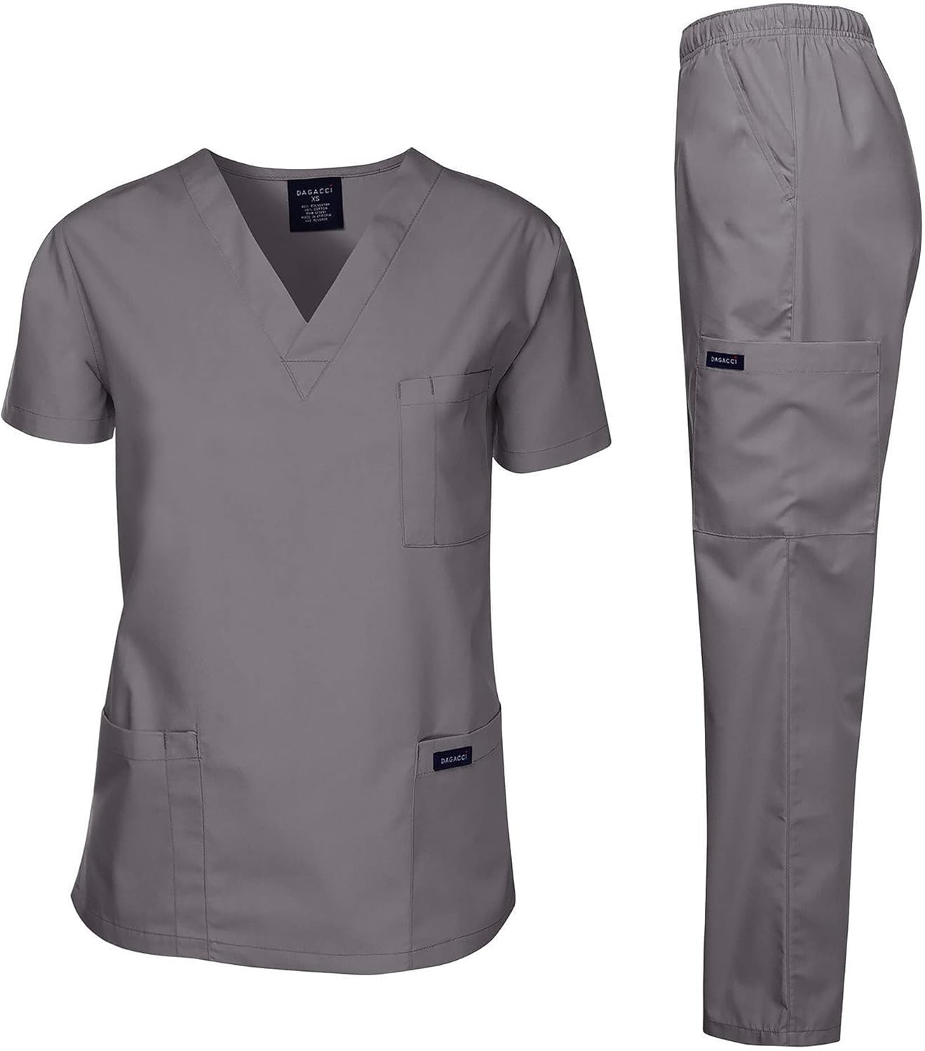 Medical Scrubs Set Unisex - V-Neck Top and Elastic Waist Pants Uniform for Healthcare Workers