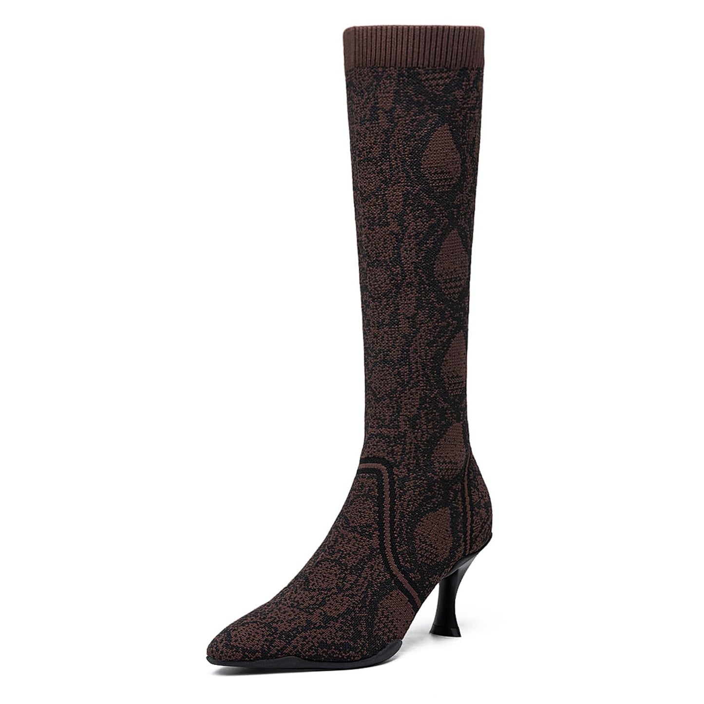 NEWBELLA Women's Suede Knee-High Boots - Sleek Design Stiletto Heel Boots for Daily Wear, Halloween, Christmas