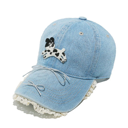 Dog Bow Adjustable Baseball Cap