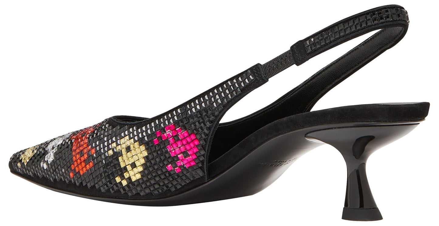 Kate Spade New York Space Invaders Slingback Pump, Black Multi, 5