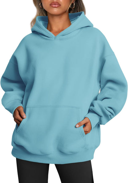 Oversized Fleece Hoodie - Thick Pullover Sweatshirt for Fall & Winter