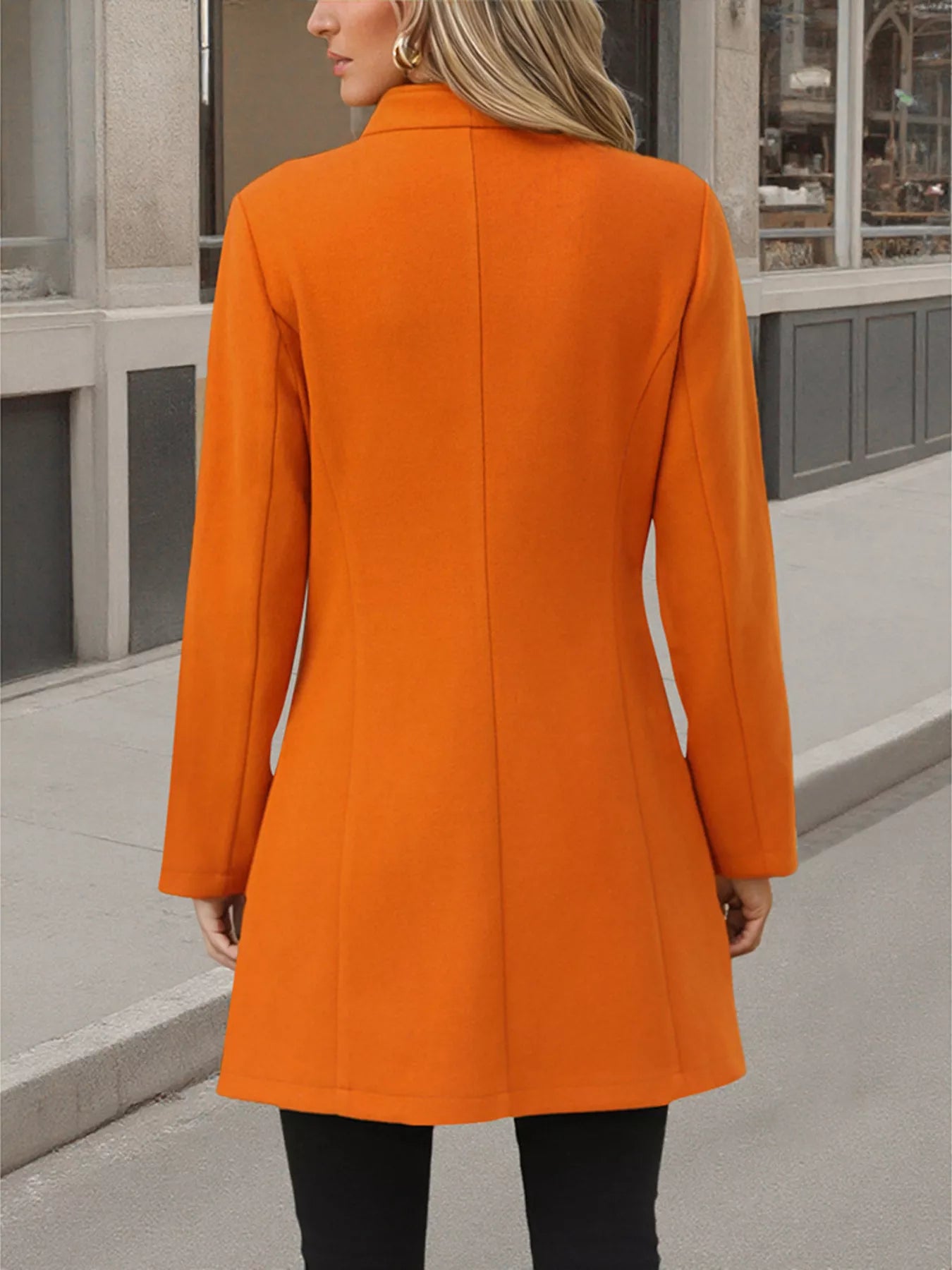 Button Up Long Sleeve Coat Yellow