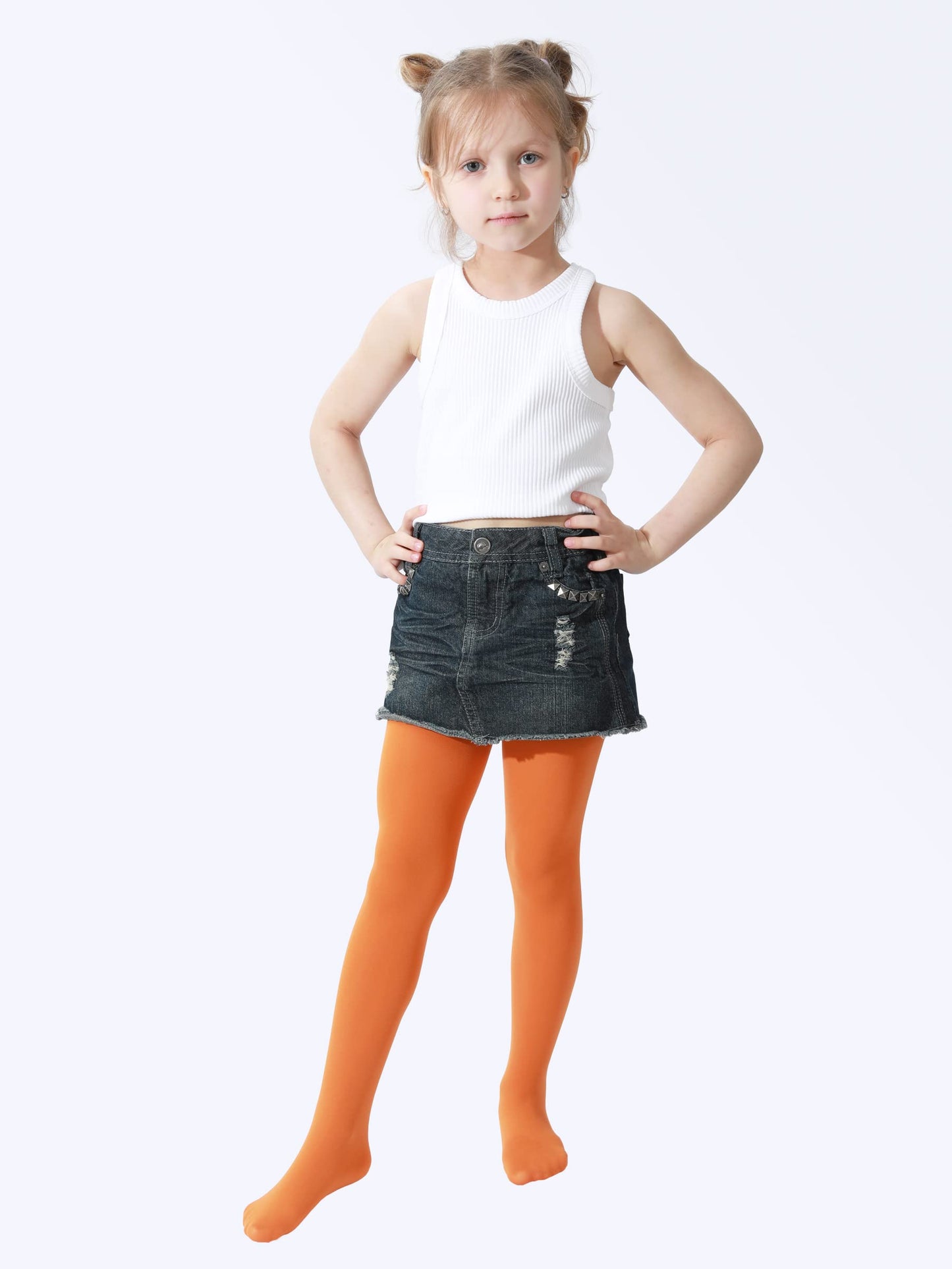 EVERSWE Girls Semi Opaque Footed Tights, Microfiber Tights