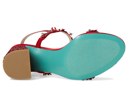 Betsey Johnson Women's SB-Drue Heeled Sandal, Red, 8