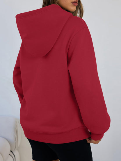 Women's Winter Fleece Sherpa Lined Hoodie - Warm Pullover Sweatshirt