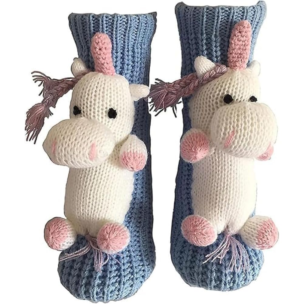 Cute Animal Socks for Women - Plush Long Stocking Socks with 3D Designs G