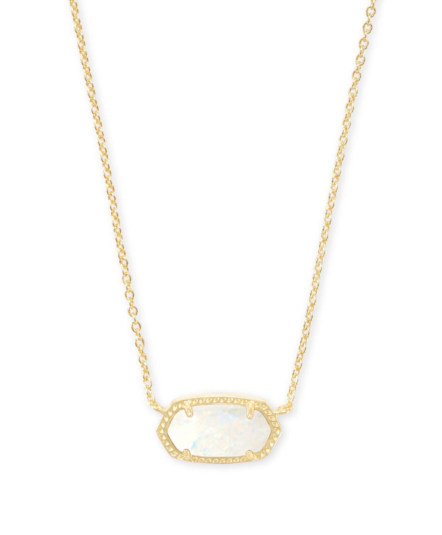 Kendra Scott Elisa Pendant Necklace - 14k Gold Plated Delicate Fashion Jewelry for Women GOLD - WHITE OPAL