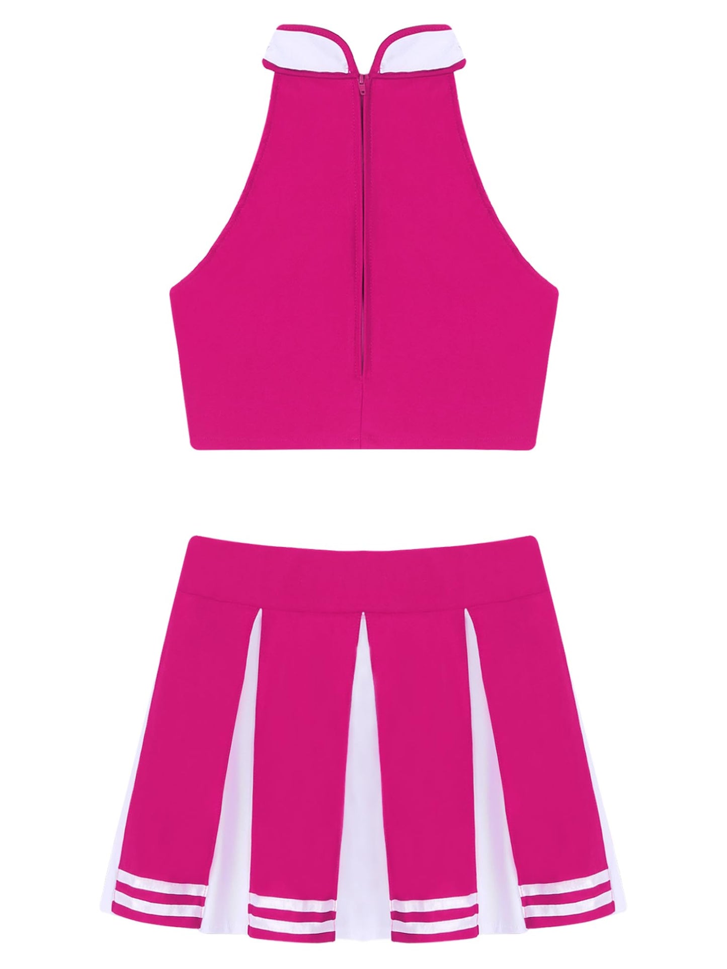 Cheerleader Costume - Women's Crop Top with Pleated Mini Skirt Uniform