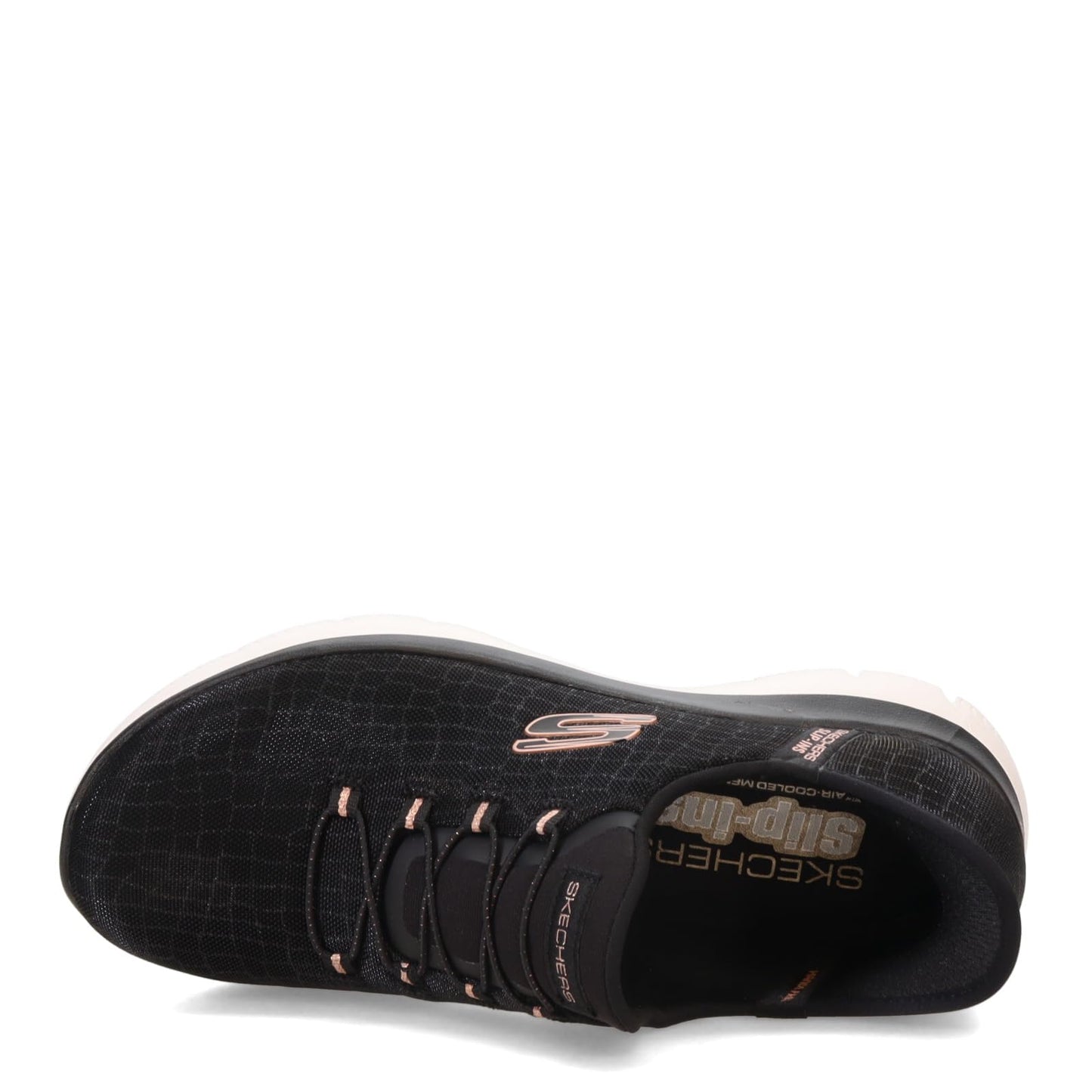 Skechers Women's Hands Free Slip-ins Summits Classy Night Sneaker, Black Rose Gold, 8