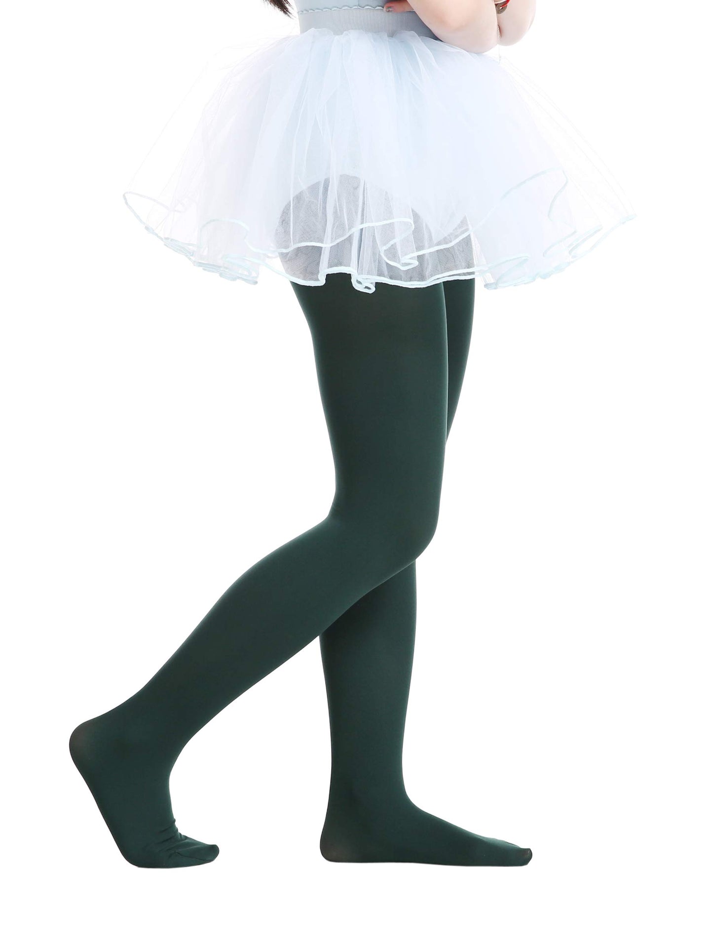 EVERSWE Girls Semi Opaque Footed Tights, Microfiber Tights