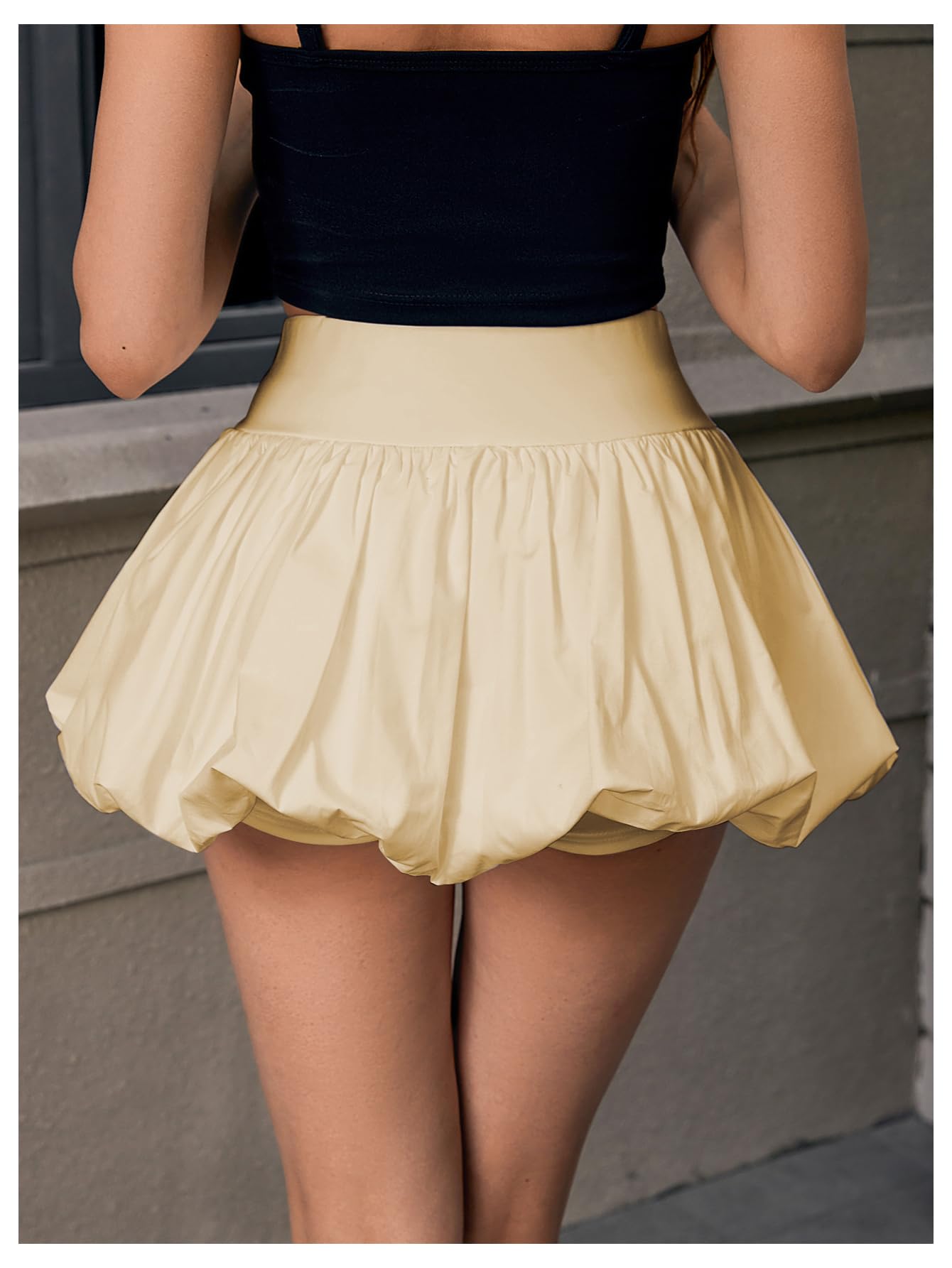 Bubble Skirt - Bubble Skort with Shorts Underneath - High Waisted Y2K Skirt Shorts for Women