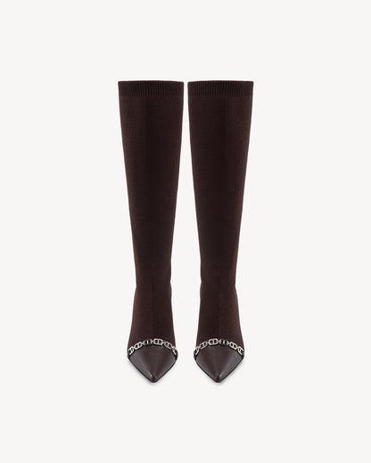 NEWBELLA Women's Suede Knee-High Boots - Sleek Design Stiletto Heel Boots for Daily Wear, Halloween, Christmas