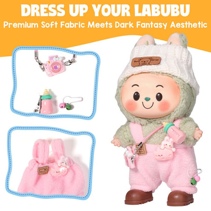 3 Piece Doll Clothes Set for 17cm Dolls - Handmade Crochet Outfit with Hat