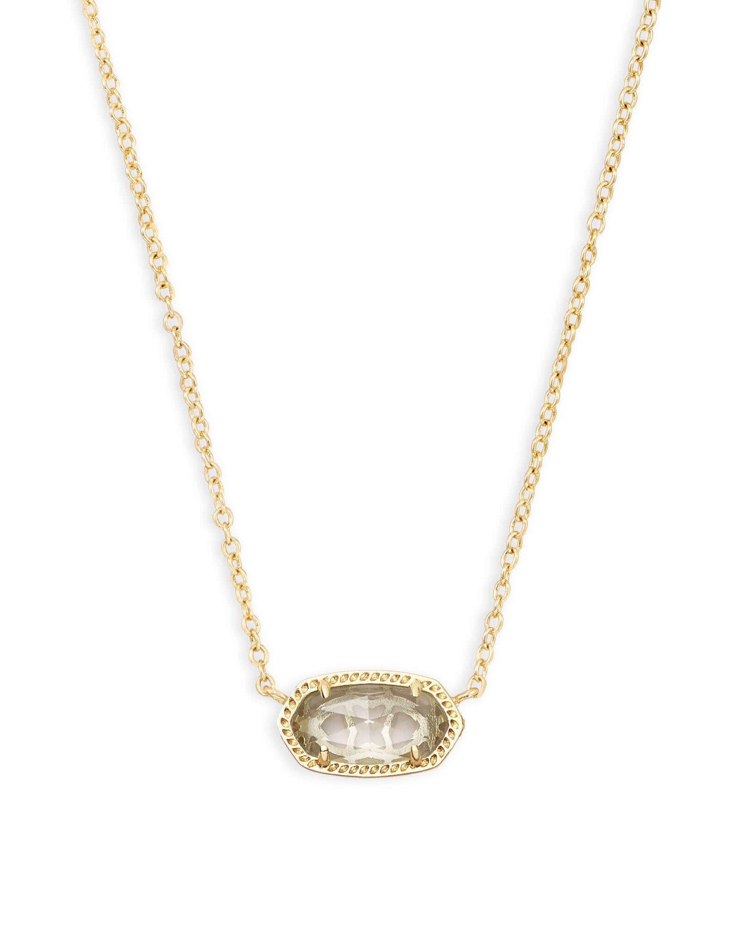 Kendra Scott Elisa Pendant Necklace - 14k Gold Plated Delicate Fashion Jewelry for Women GOLD - CRYSTAL CLEAR GLASS
