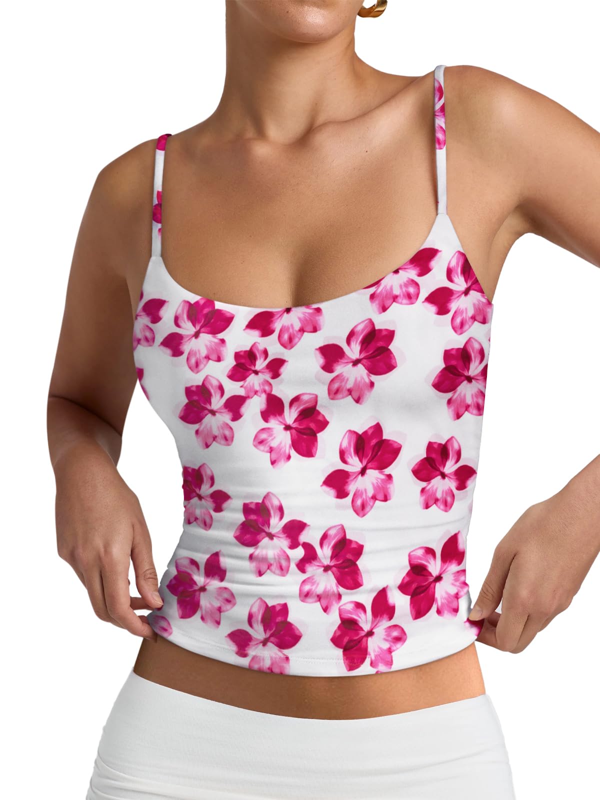 Tank Air Tank Top - Double Lined Cami Tank Top - Adjustable Scoop Neck Sleeveless Top for Women