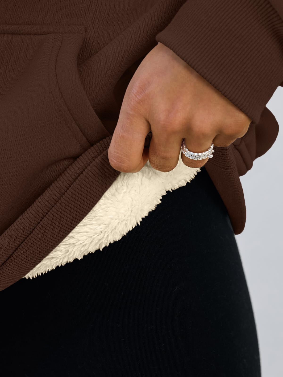 Women's Winter Fleece Sherpa Lined Hoodie - Warm Pullover Sweatshirt