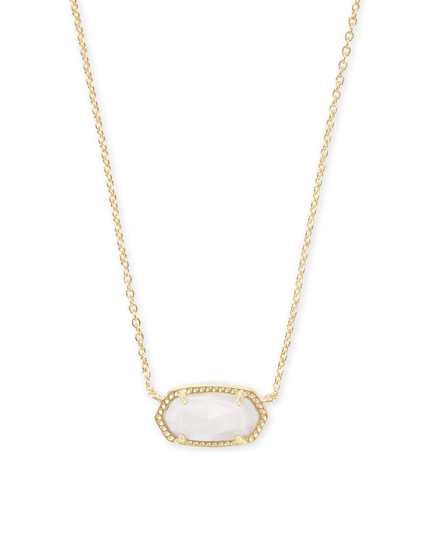 Kendra Scott Elisa Pendant Necklace - 14k Gold Plated Delicate Fashion Jewelry for Women GOLD - WHITE MOTHER OF PEARL