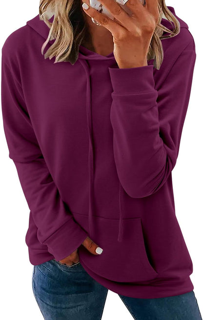 Pullover Hoodie - Tie Dye & Floral Print Hooded Sweatshirt with Pockets Large B Mauve