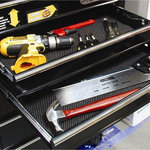 Con-Tact Brand Industrial Grip Premium Shelf Liner, Non-Adhesive and Non-Slip Drawer Liner, Heavy-Duty, Waterproof, Easy-to-Clean, 86" x 22", Black