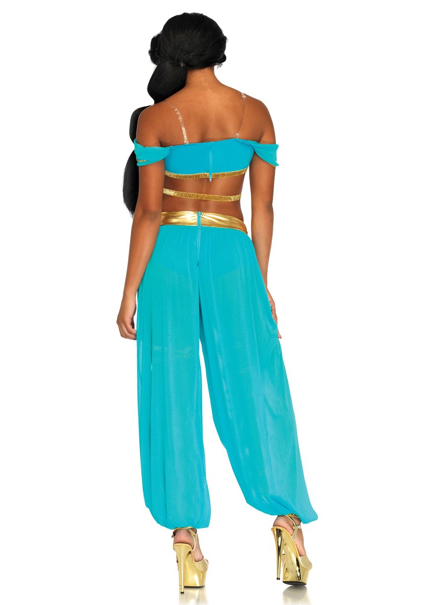 Women's Arabian Princess Costume - 4 Piece Oasis Outfit with Crop Top
